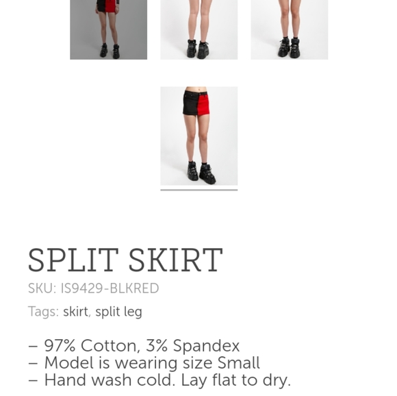 Sold TRIPP NYC Split Skirt, Red/Black, Punk as ____* - Picture 4 of 14